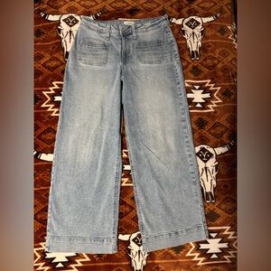 LIKE NEW! Maurices Light Blue Wide Leg Jeans with Front Patch Pockets